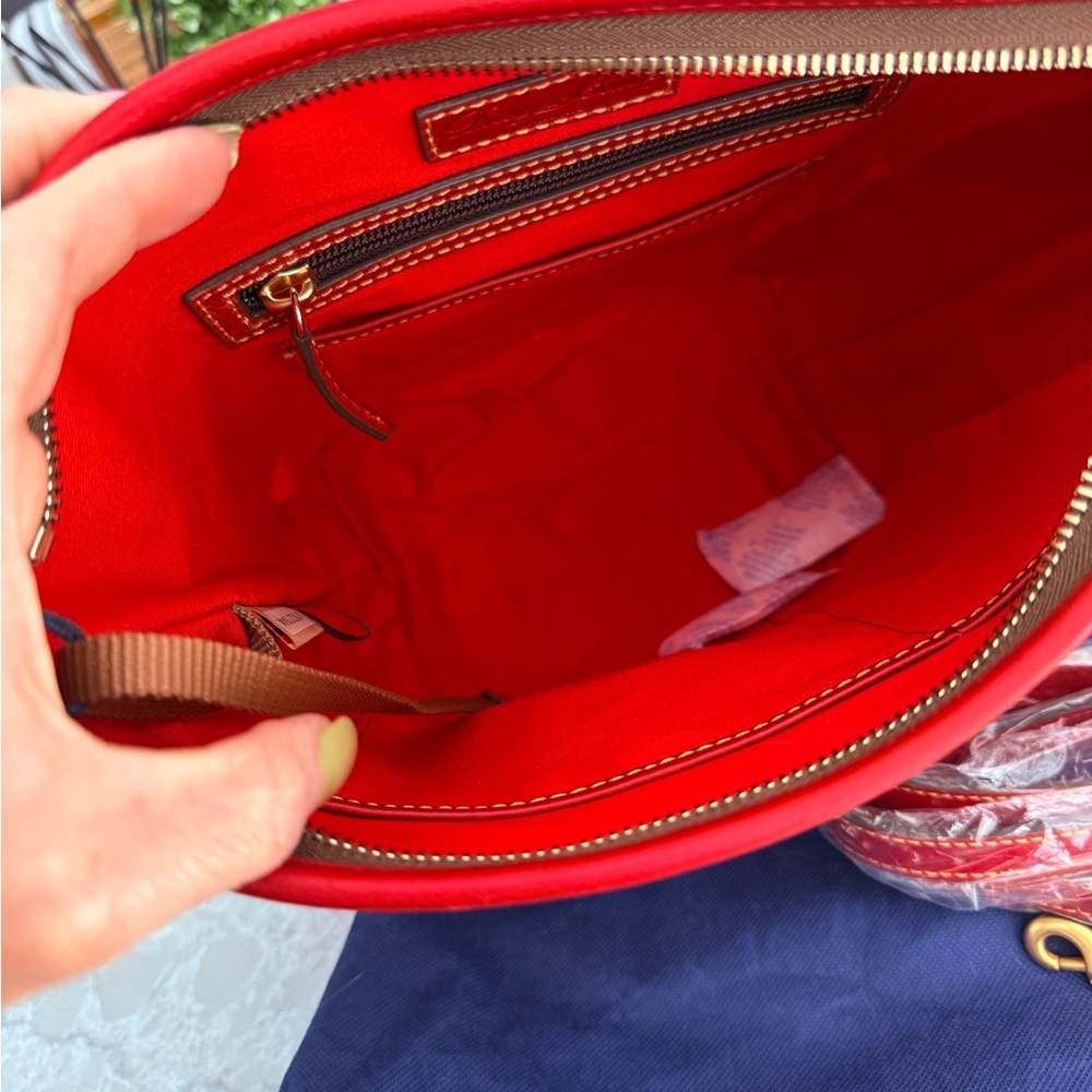 Dooney & Bourke Red Florentine Small Hobo Crossbody - Picture 4 of 10